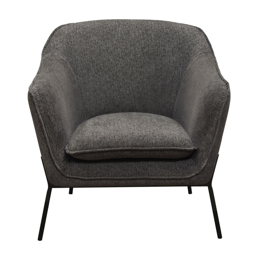 Status Grey Plush Fabric Accent Chair