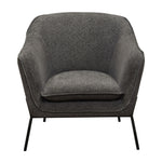 Status Grey Plush Fabric Accent Chair