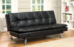 Hauser II Black Leatherette Futon Sofa