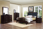 Edina 6-Pc Espresso Wood Queen Panel Bedroom Set