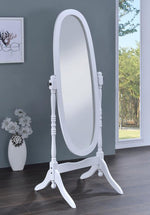 Adela White Wood Cheval Mirror