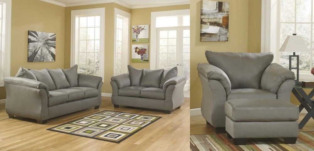 Darcy 4-Pc Cobblestone Fabric Sofa Set (Oversized)