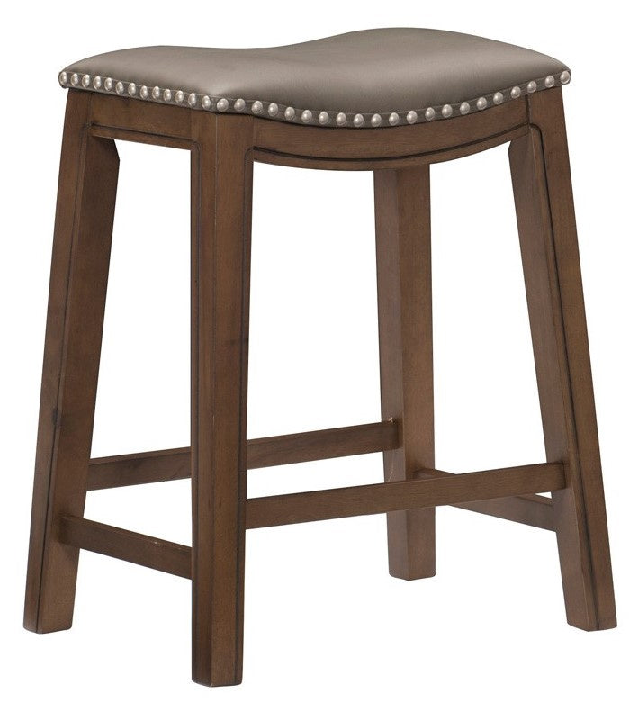 Ordway Gray PU Leather/Wood Counter Height Stool