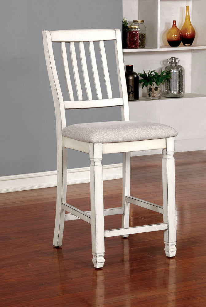 Kaliyah 2 White Fabric Counter Height Chairs