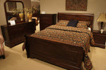 Abbeville Brown Cherry Cal King Sleigh Bed