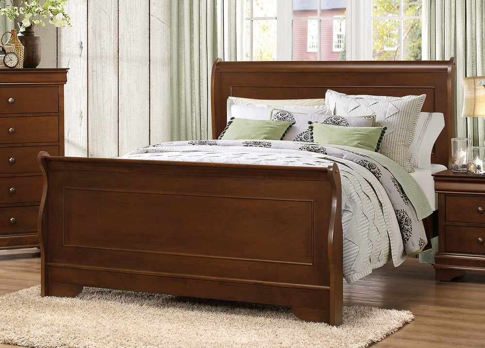 Abbeville Brown Cherry King Sleigh Bed