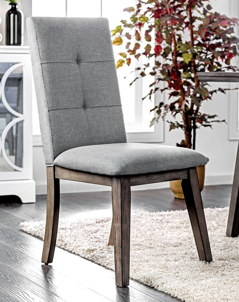 Abelone 2 Light Gray Fabric/Wood Side Chairs