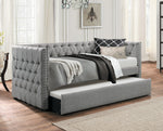 Adalie Gray Fabric Upholstered Twin Daybed with Trundle