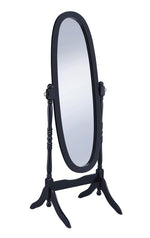 Adela Black Wood Cheval Mirror