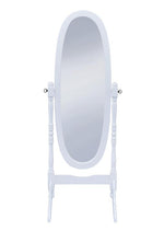 Adela White Wood Cheval Mirror