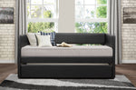 Adra Black Vinyl Upholstered Twin Daybed with Trundle