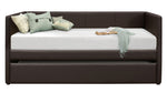 Adra Brown Vinyl Upholstered Twin Daybed with Trundle