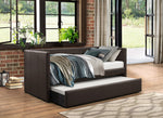 Adra Brown Vinyl Upholstered Twin Daybed with Trundle