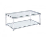 Adriana Chrome & Acrylic Coffee Table with Glass Top