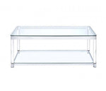 Adriana Chrome & Acrylic Coffee Table with Glass Top