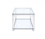 Adriana Chrome & Acrylic Coffee Table with Glass Top