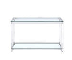 Adriana Chrome & Acrylic Sofa Table with Glass Top