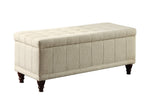 Afton Cream Fabric Lift Top Storage Bench