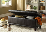 Afton Dark Brown Bi-Cast Vinyl Lift Top Storage Bench