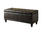 Afton Dark Brown Bi-Cast Vinyl Lift Top Storage Bench