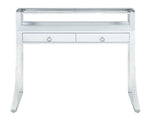 Aiyana White Wood/Chrome Metal Writing Desk