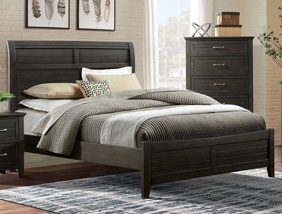 Alaina Walnut Wood Cal King Bed (Oversized)