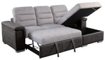 Alfio 2-Pc Two-Tone RAF Sectional with Pull-Out Bed