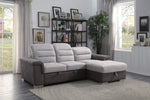 Alfio 2-Pc Two-Tone RAF Sectional with Pull-Out Bed