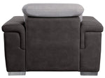 Alfio Two-Tone Fabric Chair with Pull-Out Ottoman