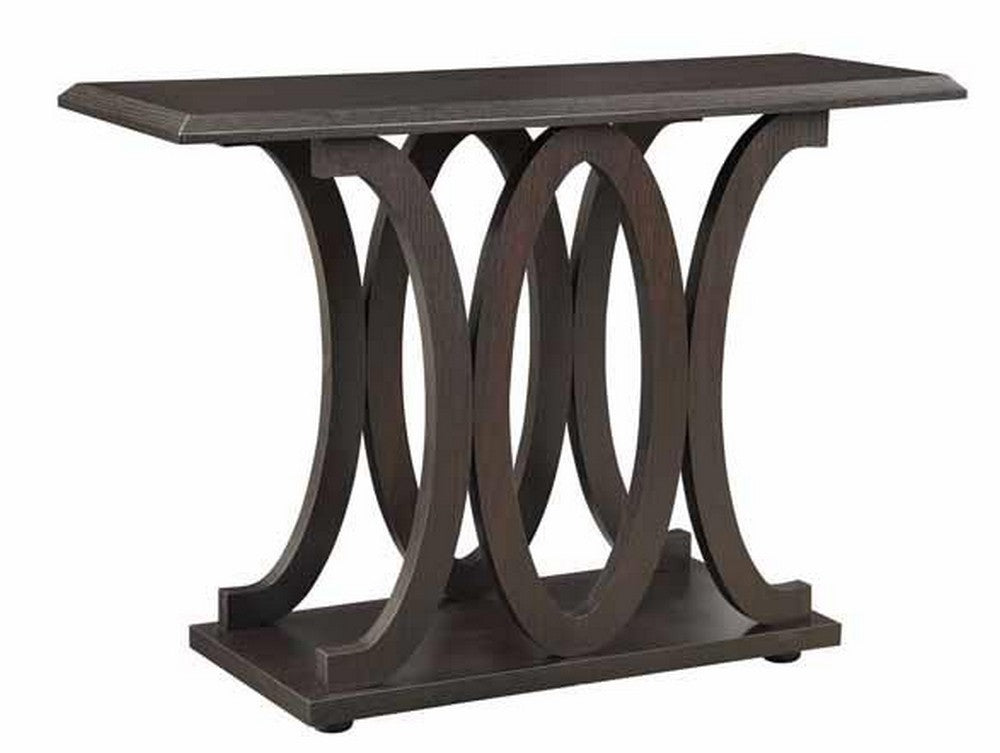 Alfonsina Cappuccino Wood C-Shape Sofa Table