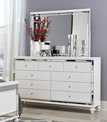 Alonza Brilliant White Wood Dresser with 9 Drawers