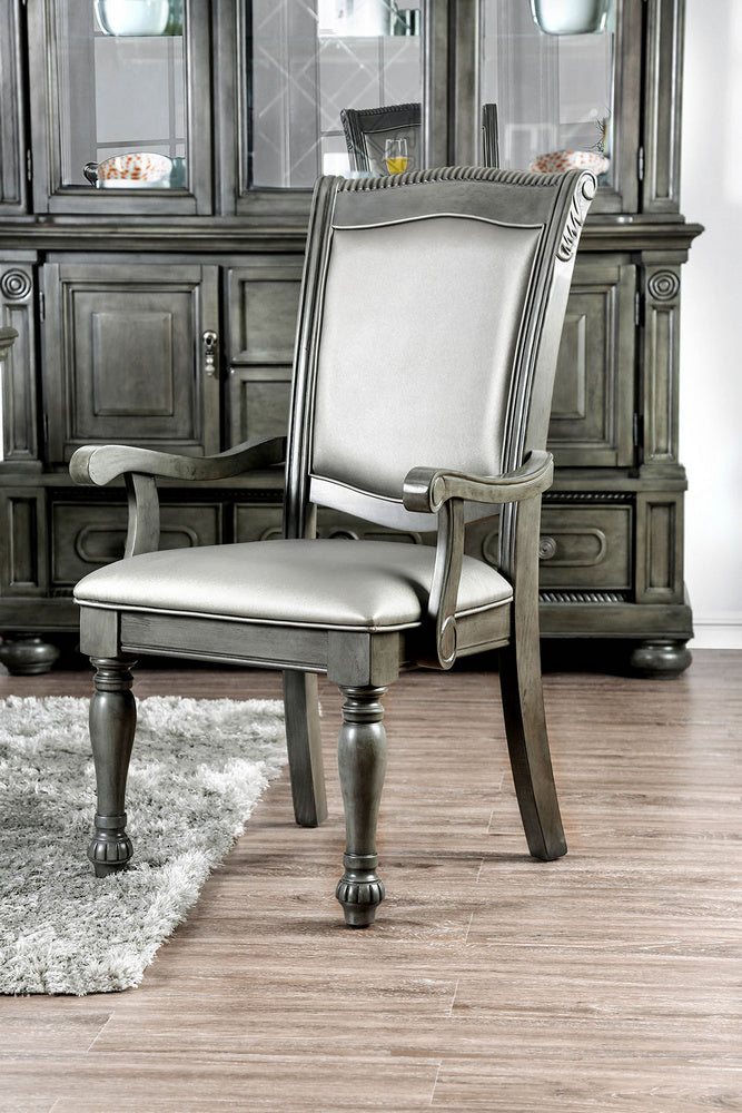 Alpena 2 Gray Wood/Leatherette Arm Chairs