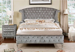 Alzir Gray Fabric King Bed (Oversized)