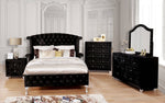 Alzire Black Fabric King Bed (Oversized)