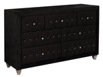 Alzire Black Fabric Upholstered Dresser