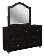 Alzire Black Fabric Upholstered Dresser