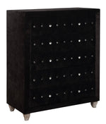 Alzire Black Upholstered Fabric Chest