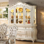 Chantelle Pearl White Wood Buffet & Hutch with Touch Light