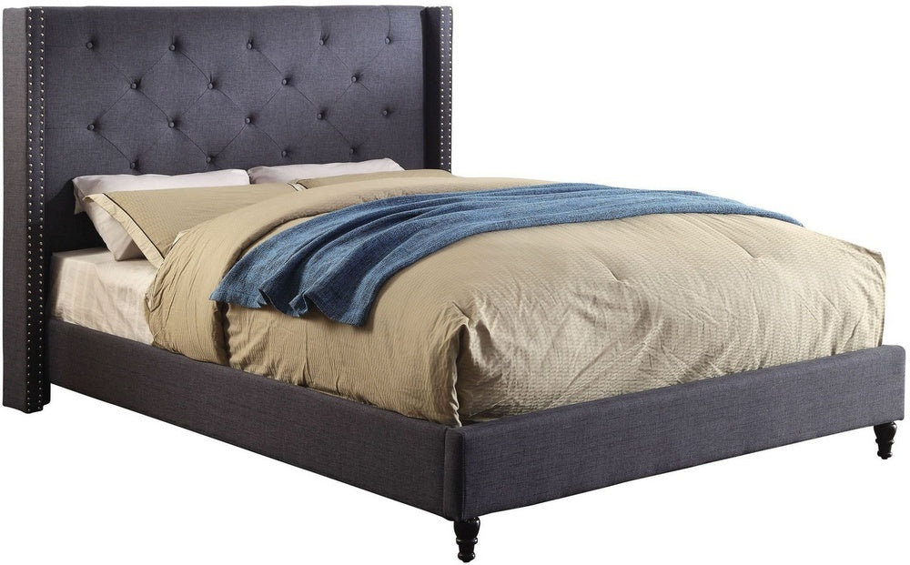 Anabelle Contemporary Blue Fabric King Bed