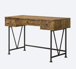 Analiese Antique Nutmeg Wood/Black Metal Writing Desk