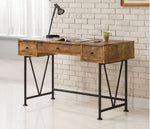 Analiese Antique Nutmeg Wood/Black Metal Writing Desk