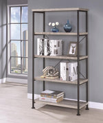 Analiese Grey Driftwood Wood/Black Metal Bookcase