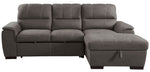 Andes 2-Pc Taupe Fabric RAF Sectional w/Pull-Out Bed