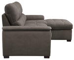 Andes 2-Pc Taupe Fabric RAF Sectional w/Pull-Out Bed