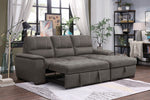 Andes 2-Pc Taupe Fabric RAF Sectional w/Pull-Out Bed