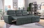 Andes 2Pc Gray Fabric RAF Sectional Sofa w/Pull-Out Bed