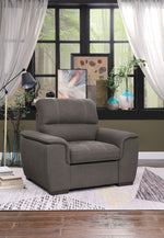 Andes Taupe Fabric Chair with Pull-Out Ottoman