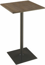 Angelino Matte Black Metal Bar Table with Dark Elm Wood Top