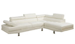 Annamaria White Faux Leather RAF Sectional Sofa