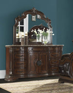 Antoinetta Warm Cherry Wood Frame Dresser Mirror